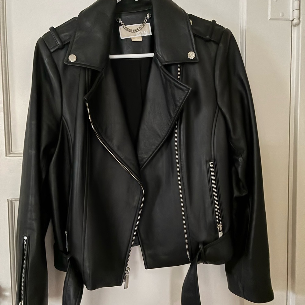 Michael Kors Black Leather Moto Jacket